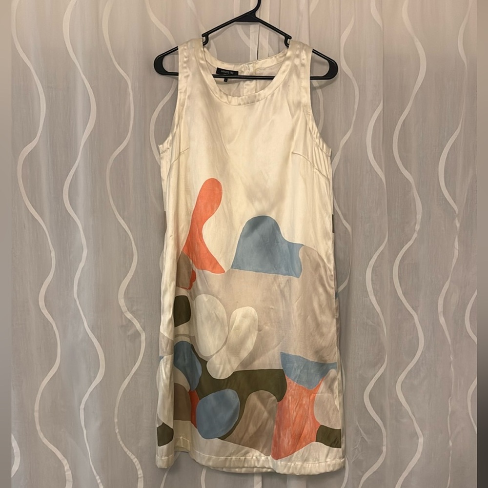 Lafayette 148 New York Cream Satin Dress